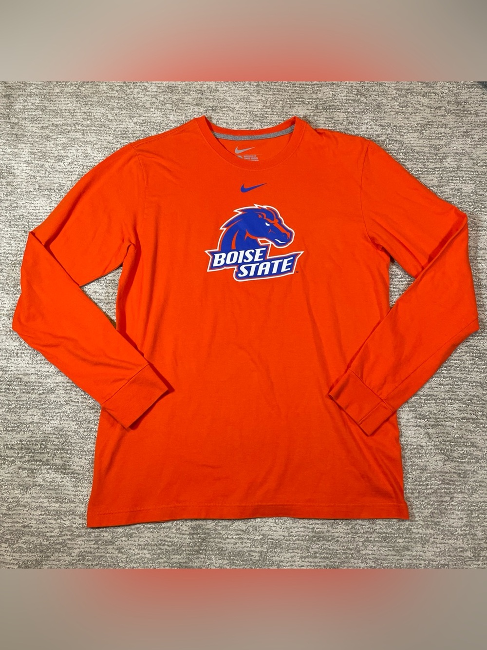 Boise State Broncos Nike Orange Long Sleeve T-Shirt Mens Size Large Cotton NCAA